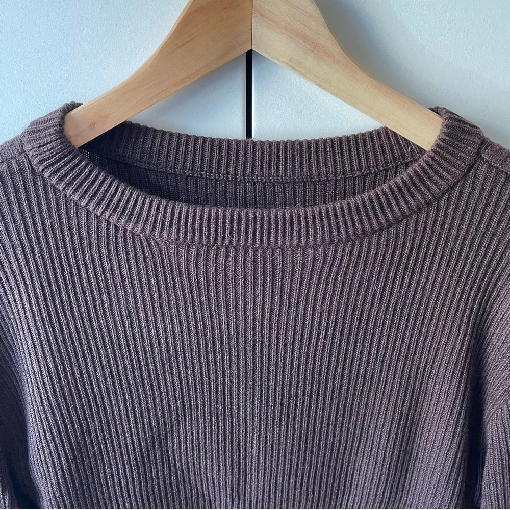 RARE Lululemon Reversible Crossover Sweater Espresso Chocolate Brown Size 2 - Picture 4 of 9